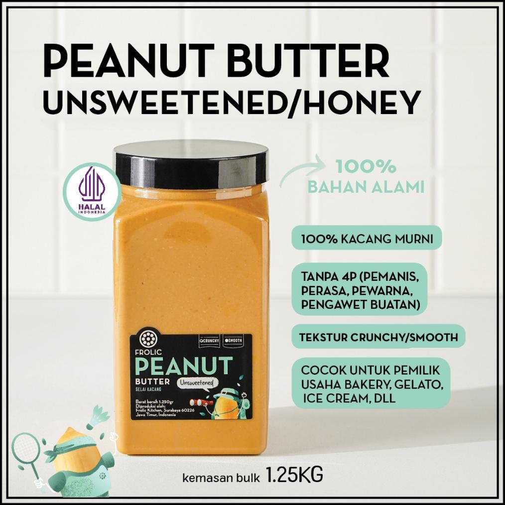 [CAQUEEN] FROLIC Peanut Butter - Selai Kacang Alami Bulk Food Service Kiloan 1 Kg Olesan Roti Bahan 