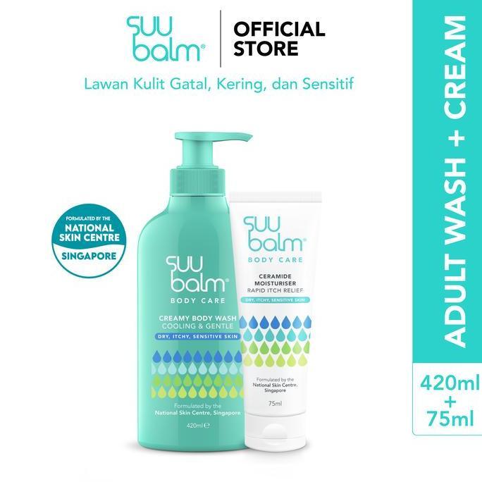 Bodies- Adult Body Care Pack - Suu Balm Dual Cooling & Moisturising Cream Body Wash (420Ml) & Suu Ba