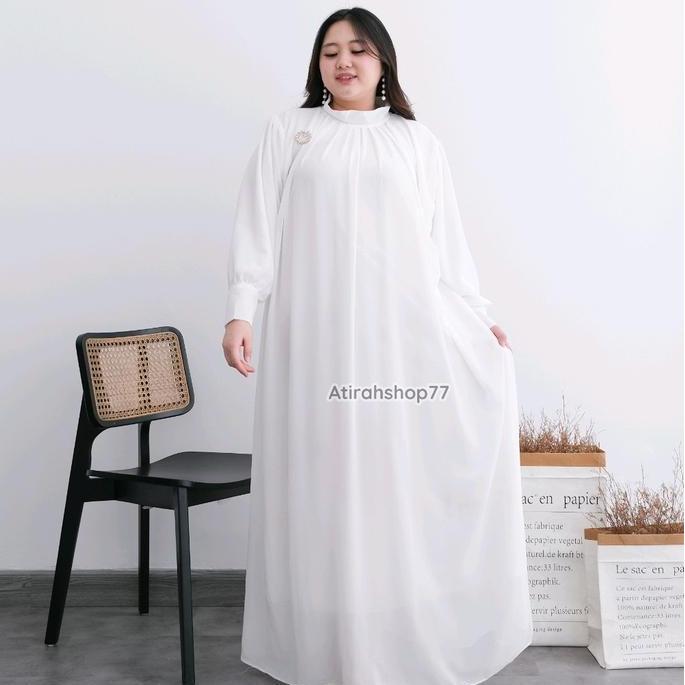 gamis ceruty jumbo wanita Ld130cm Ld145cm terlaris