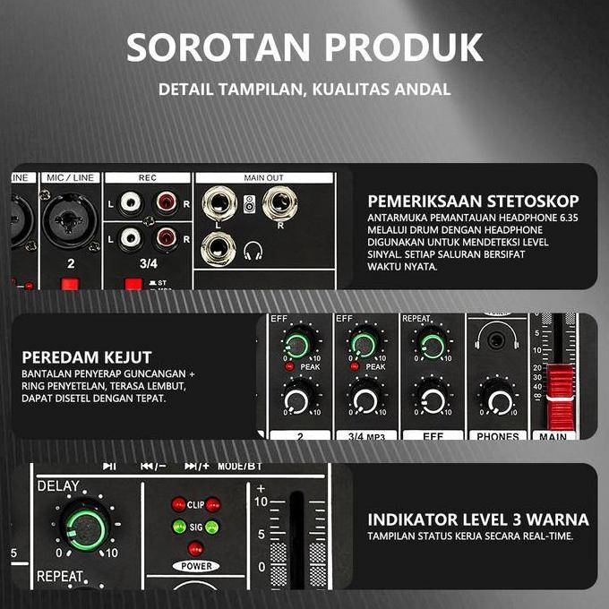 Audio mixer /Mixer 4 channel / KP4 Professional mixer mini/ Amplifier Bluetooth Mini mixer ashlley 6