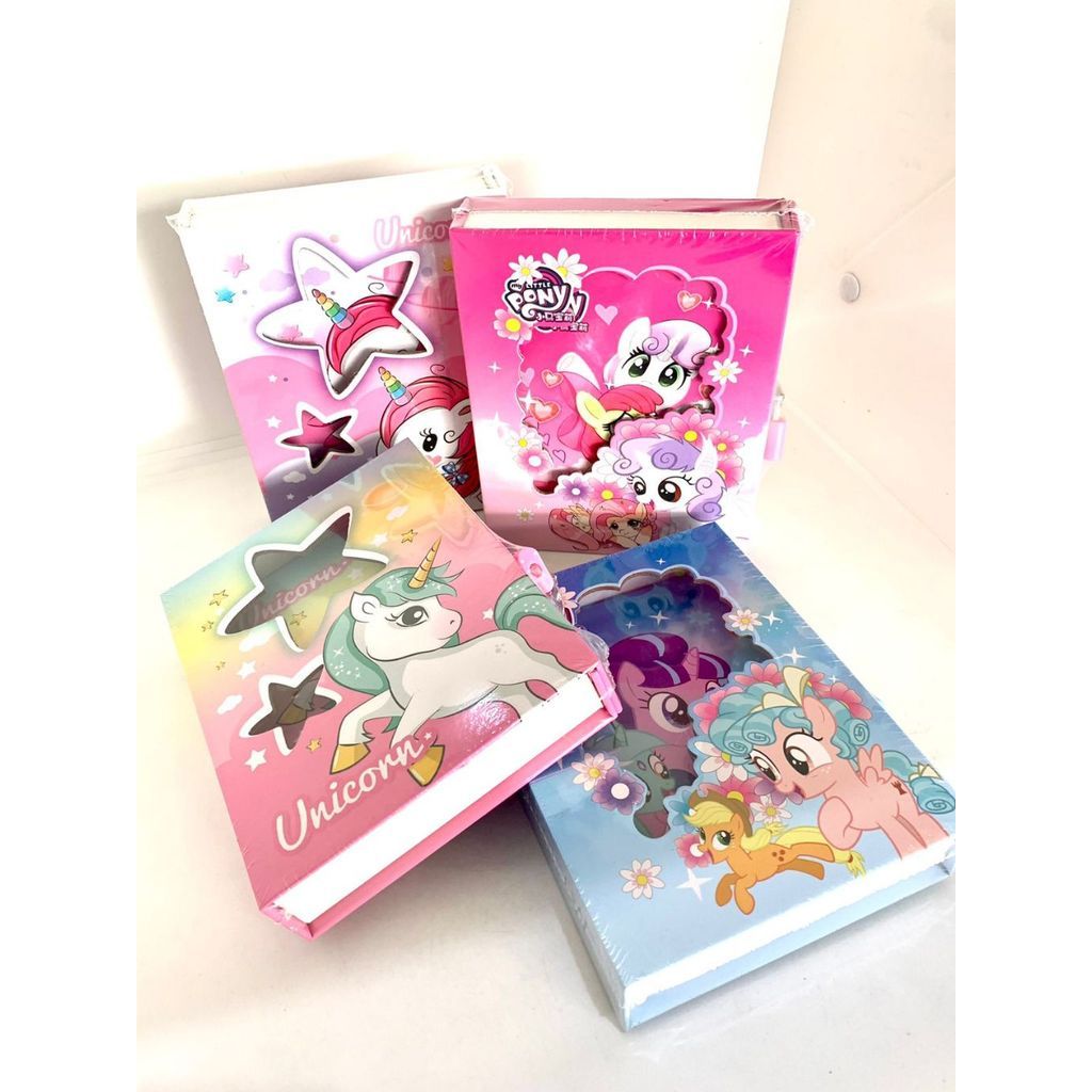 buku diary kunci gembok 64K BT21 character lucu