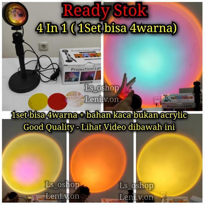 Lampu Tidur proyektor Matahari Terbenam Sunset Rainbow