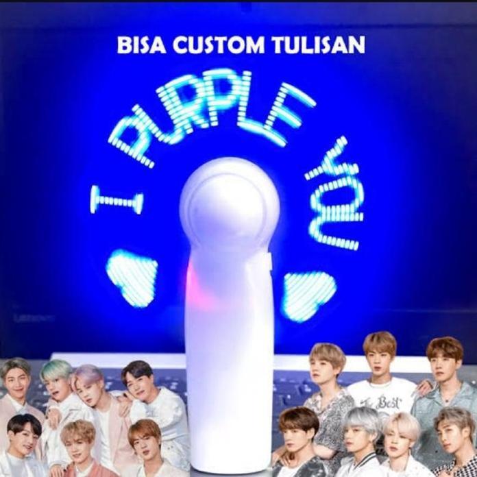 Kipas Tulisan LED Custom Fan Magic Souvenir Unik Wedding Konser Pesta