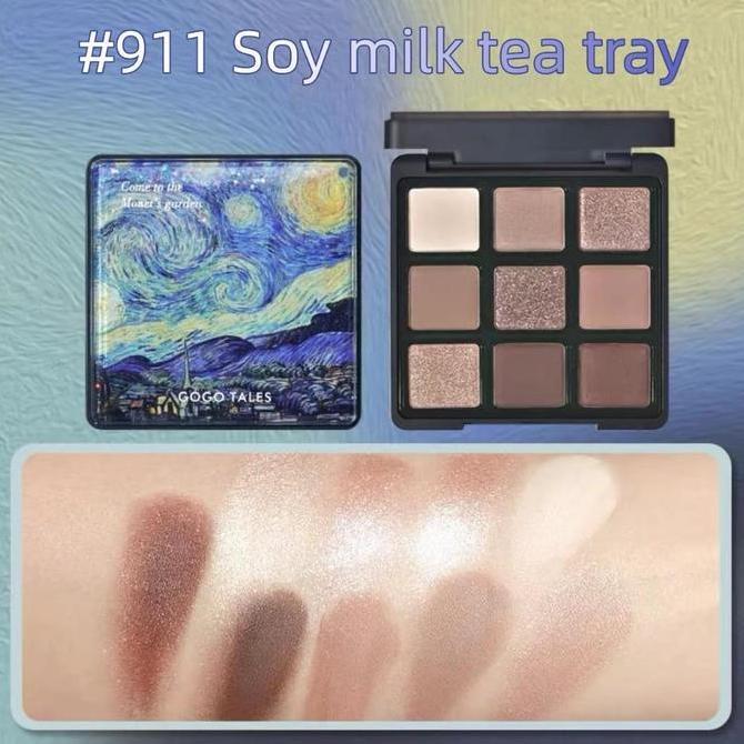 Eayea- Palet Eyeshadow Gogo Tales Secret Garden Van Gogh Dengan 9 Warna Terinspirasi Dari Lukisan Va