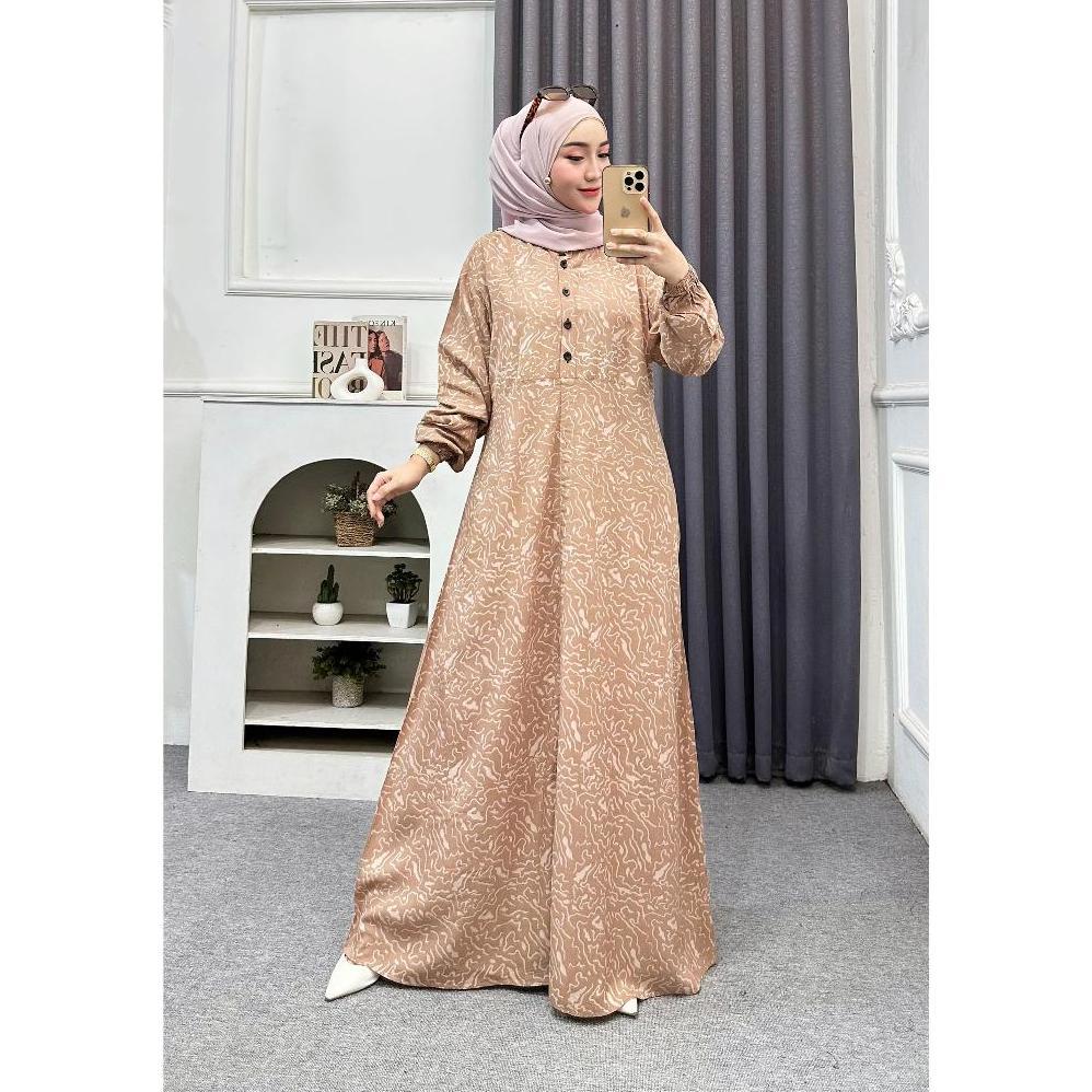 CUCI GUDANG Terbaru Gamis twill rayon ori Dress Muslim twil gamis rayon premium candi mekar Batik Ay