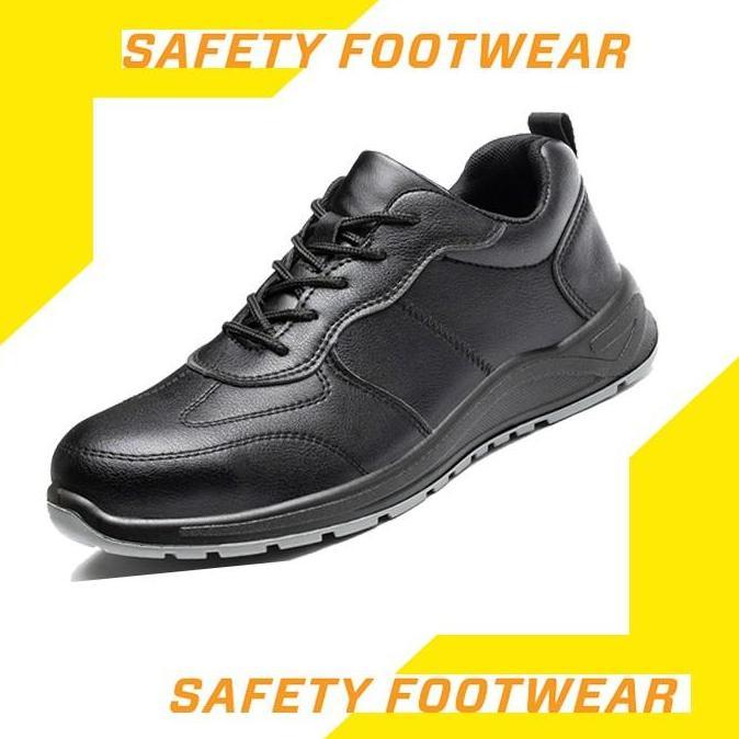Aman- Sepatu Safety Import Anti Air Ujung Besi Sporty Safety Shoes Anti Paku Model Sport Material Be