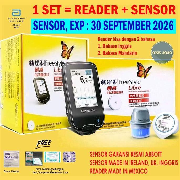 Reader + Sensor  FreeStyle Libre  Jaminan 1000% ORI dari Abbott