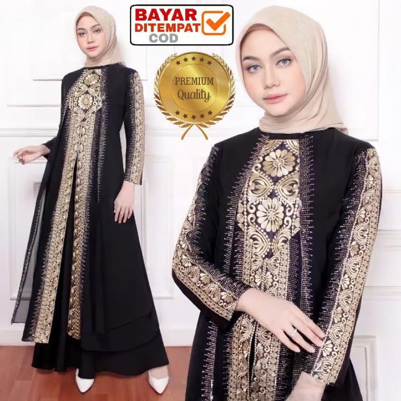 TERBARU L XL XXL / Abaya / Gamis Turkey / Abaya Turki Hitam Rosita Murah Terbaru