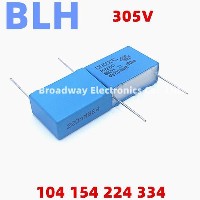 5PCS Safety capacitor X2 305V 305VAC P10 P15 0.1UF 100NF 104 0.15UF 150NF 154 0.22UF 220NF 224 0.33U