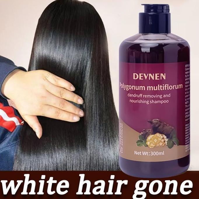 Haircare- Sampo Penghilang Uban Shampoo Black Herbal Natural Polygonum Multiflorum Hair Blackening P