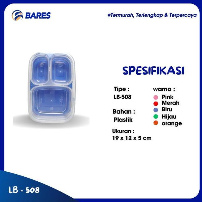 [ 12 PCS ] Lunch Box (Kotak Bekal) Plastik SL Bento LB - 508 borkam  prasmanan