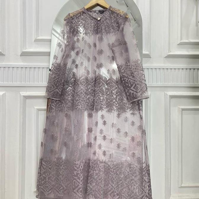 Gaia Outer Brokat Tile Panjang wanita Cardigan kondangan Muslim Kardigan Fit Putih Hitam Baju