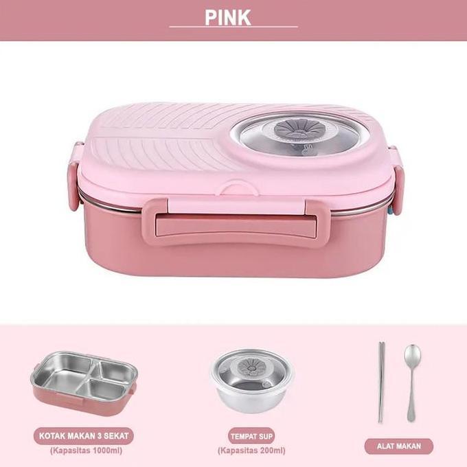 Kazumi Lunch Box Kotak Makan Stainless/Lunch Box Stainless Tahan Panas