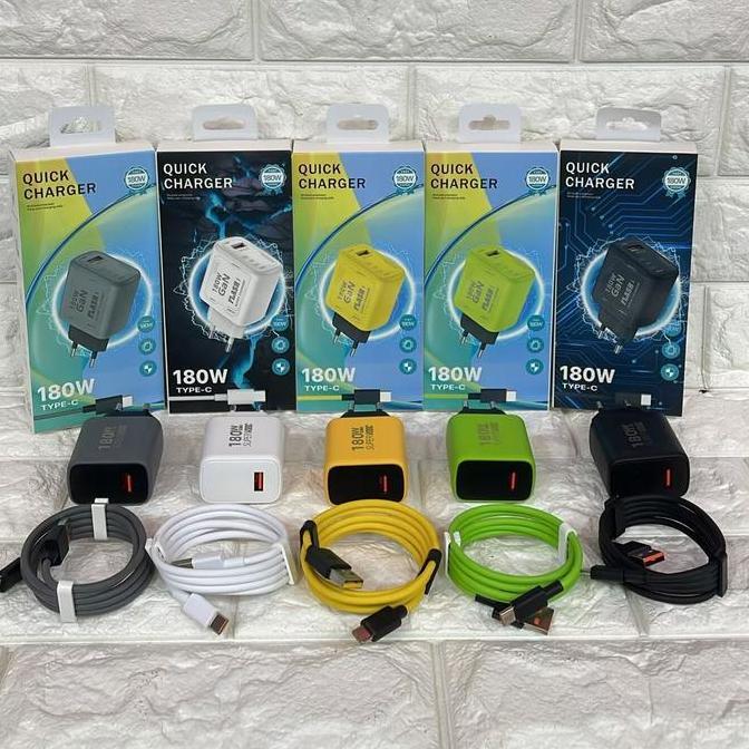 Ayoayo- Adaptor Charger + Kabel Type C Micro Fast Charging Universal Daya Kustom 139 Usb-A 180W Peng