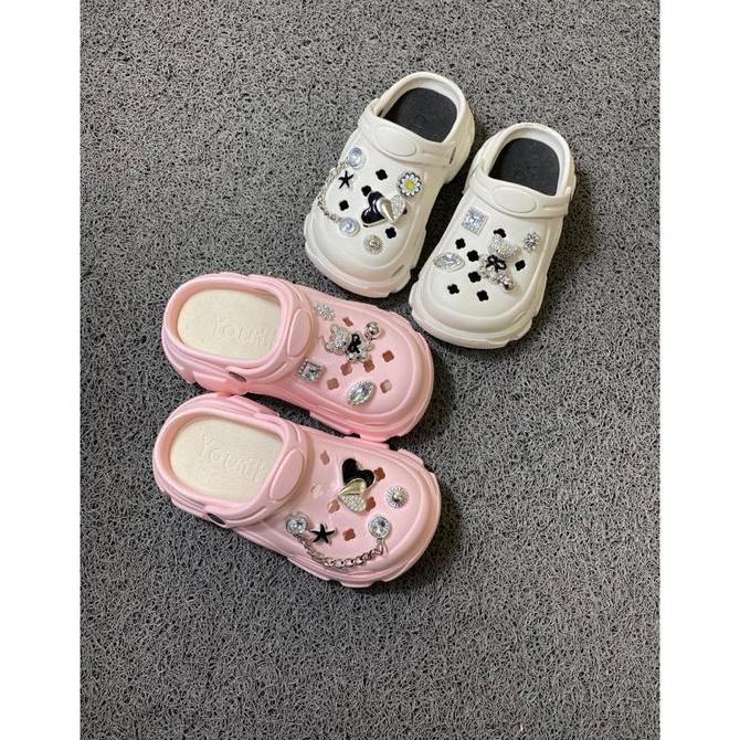 NEW [GAMALIEL] Sandal Anak Balance Baim EVA Rubber Jibbit Love Hitam Silver X606-R2S Fashion Karet S