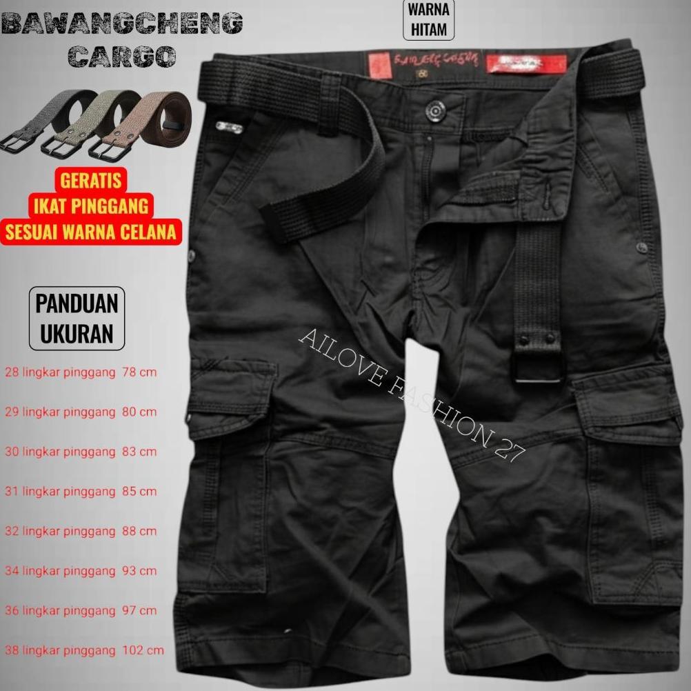 premium celana cargo pendek pdl import ba wang cheng