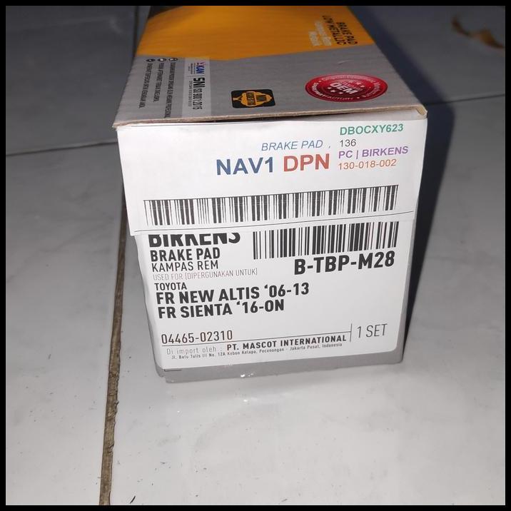 HOT DEAL BIRKENS BRAKE PAD KAMPAS REM DEPAN TOYOTA ALTIS NEW SIENTA