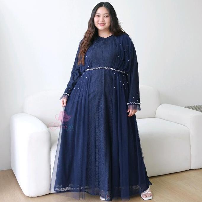CUCI GUDANG super jumbo gamis maretha brukat mewah ld 130 140 150 cm Pesta Mutiara Tile