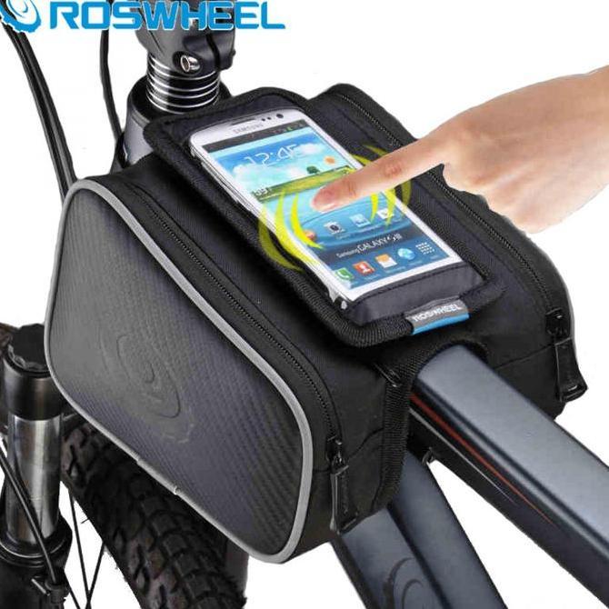 TAS SEPEDA SMARTPHONE MTB ROADBIKE FRAME DEPAN WATERPROOF