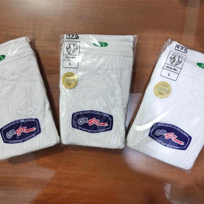 DB93 >> CELANA DALAM GT MAN BABAT PUTIH 705 B Original pt rpg / CD GT MAN KULIT JERUK PUTIH / 1 PCS