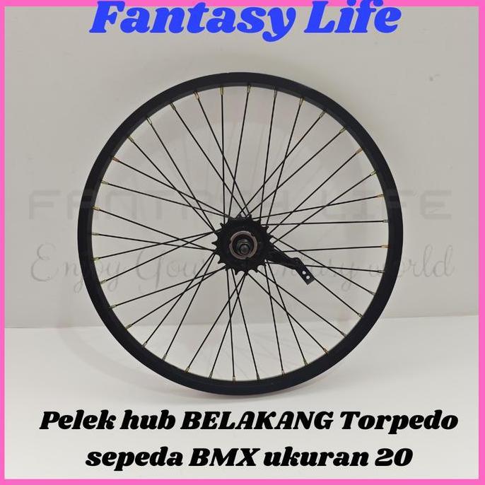 Fantasy Pelek BELAKANG saja TORPEDO rem kaki rims alloy hub pacific sepeda BMX ukuran 20 murni