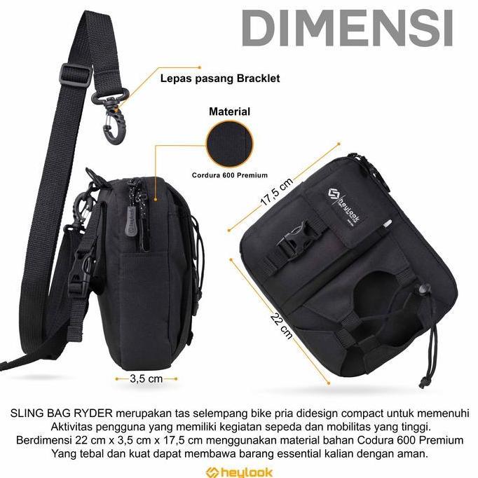 TAS SELEMPANG PRIA RYDER WAIST BAG SEPEDA BIKE HANDLEBAR HEYLOOK