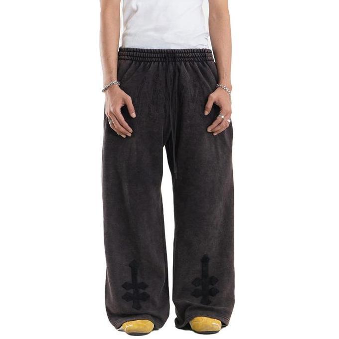 DENIMITUP H Zigzag Sweat Pants - Cosmic black - Celana