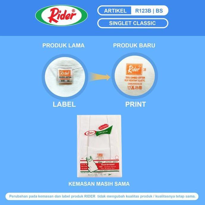 DR233 >> 1Pcs << Kaos Dalam Pria Anak & Dewasa (( SINGLET_RIDER )) Type 123B | Size 26.28.30.32.34.3