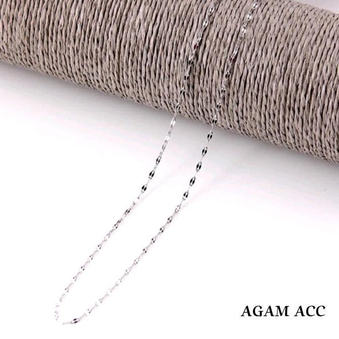 DI42 - Kalung Titanium Model Pecah kopi Anti karat pria dan wanita Silver gold 45 50 cm(K. pecah kop