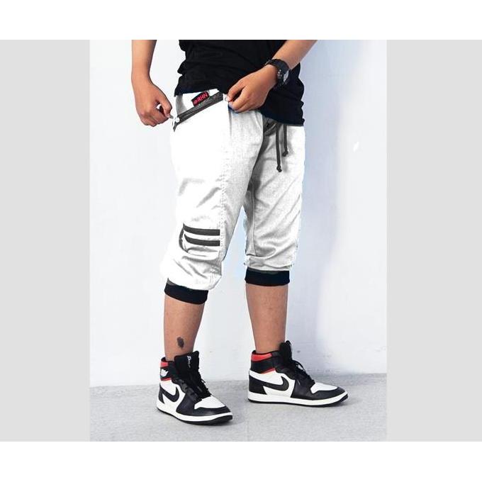 Celana Pendek Surfing Katun Twill Drill Tebal Pinggang Karet Pria Wanita Santai - Shorts Kain katun 