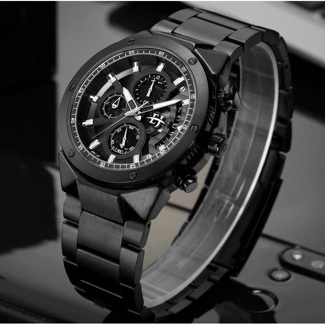 Evans Jayden Jam Tangan Pria EJ 9562 Rantai Stainless Steel Chronograph Kaca Sapphire Water Resistan