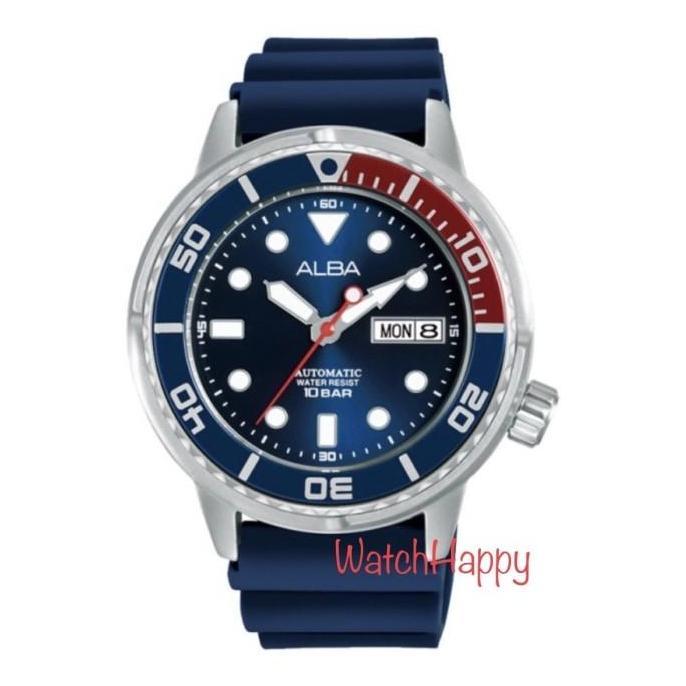 WatchHappy Alba AL4251X1 Mens Watch Blue Dial Rubber Automatic AL4251 terlaris