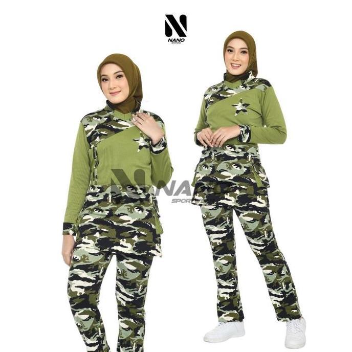 NANO SPORTSWEAR BAJU SENAM MUSLIM / BAJU OLAHRAGA BINTANG LORENG / BAJU SENAM WANITA / BAJU SENAM LO