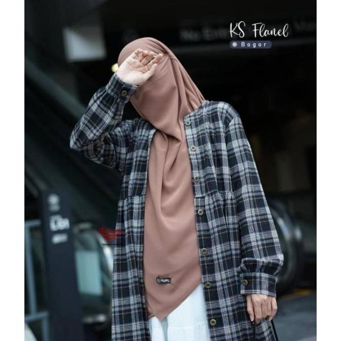 Ks Flanel Gamis Outer Flanel By Khumaira Syari