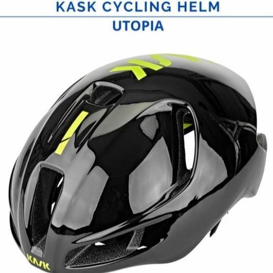 HELM SEPEDA ROADBIKE KASK UTOPIA FLUO YELLOW USED
