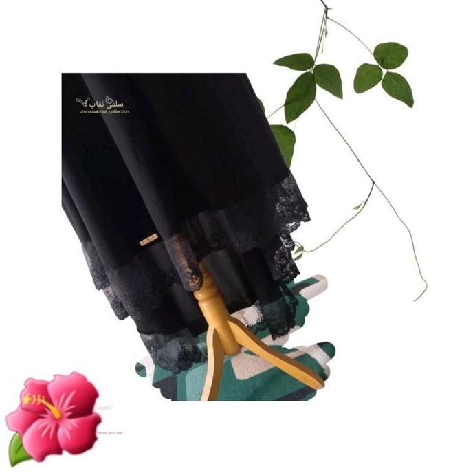 Khimar Renda tile  Oval jumbo jetblack