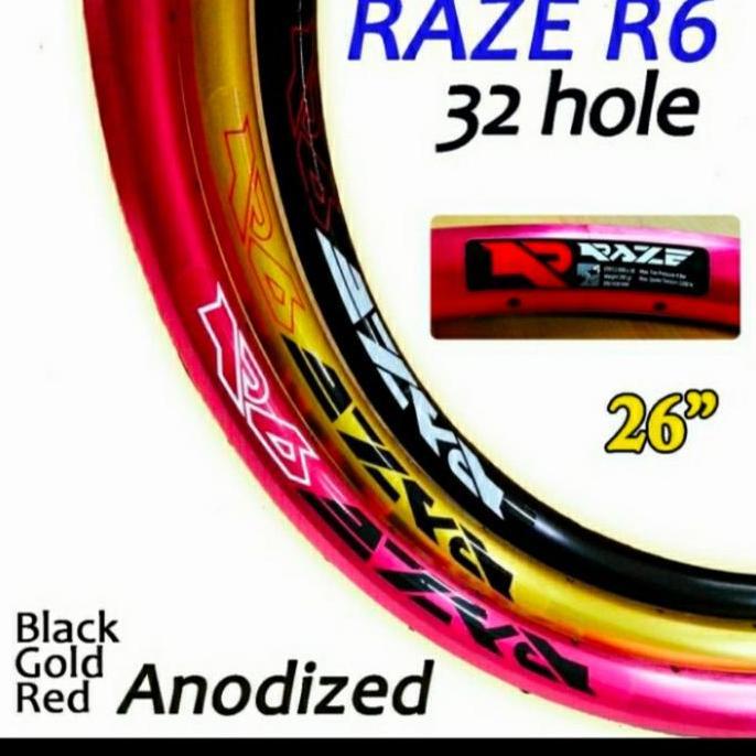 Rims Velg 26 RAZE R6 32 Hole Disc Brake MTB Trail Federal Lebar 35mm Harga Sepasang