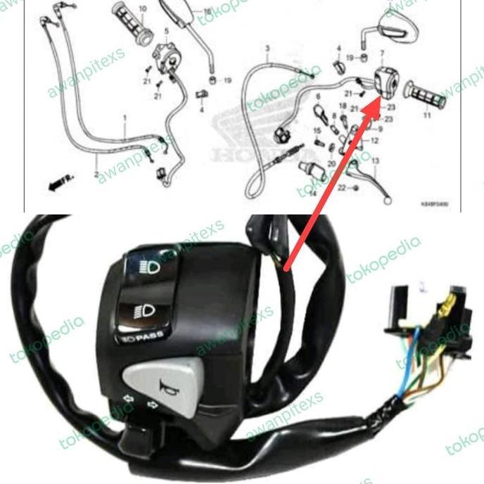 holder kiri saklar klakson crf150 original