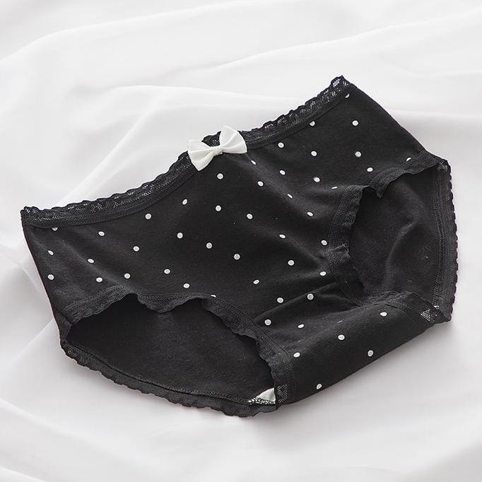 Celana Dalam MidWaist Wanita Motif Kucing Hitam Putih - CD1588