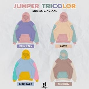 Lansungkirim- Swepo Hoodie Jumper Tricolor Size M-Xxl (Pria & Wanita)