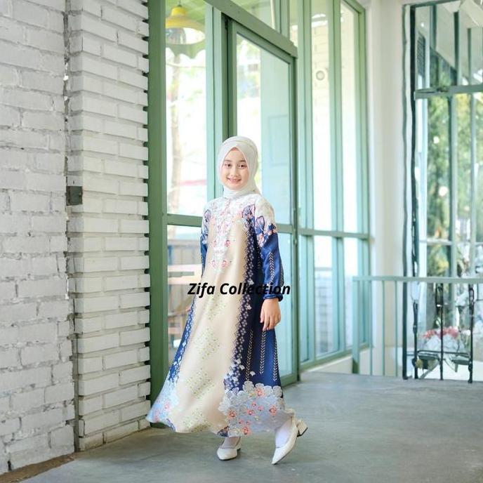 Gamis Anak Mauna Silk Premium Bahan Silk Halus Jatuh Tebalnya Pas Glossy Elegan Mewah Resleting