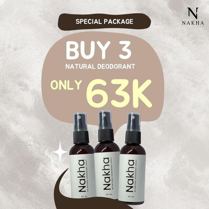 meydandani - promo bundling 3 botol nakha nk natural deodorant menghilangkan bau ketiak deodoran spr