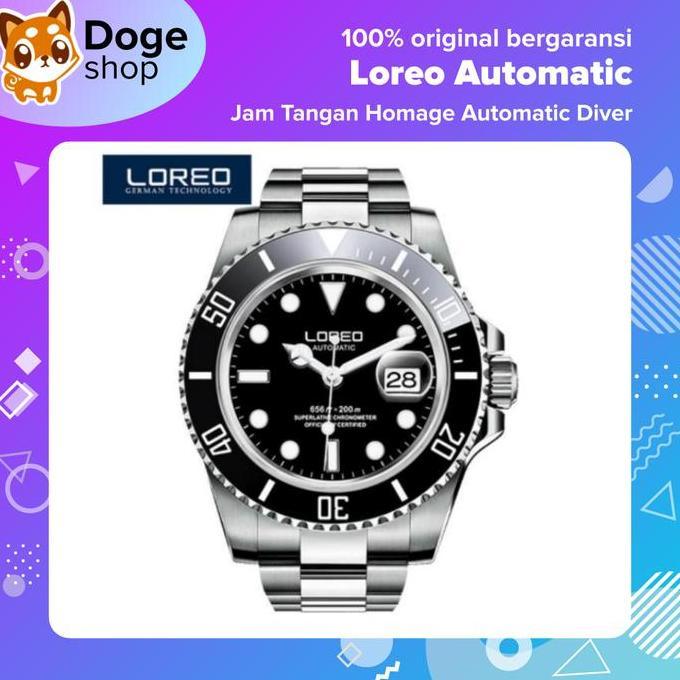 Loreo Automatic Diver Watch Homage Jam Tangan Otomatis Seagull Movement Watch Sapphire Crystal terla