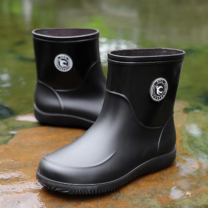 devarahardians - prelesty premium sepatu sawah pria boot karet full hitam kerja proyek anti air banj