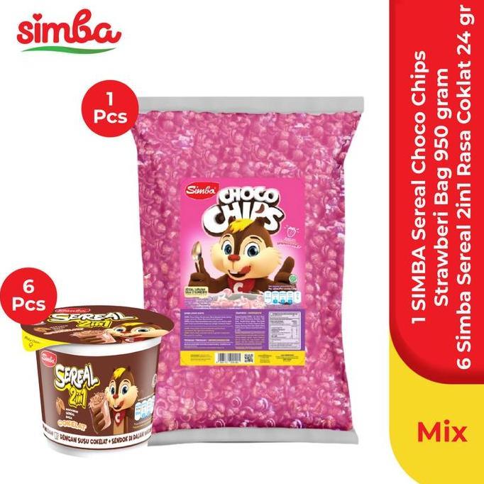 Kirimlangsungaja- Sereal Choco Chips Strawberry Bag 1Kg & 6 Choco Chips 2In1 Cokelat