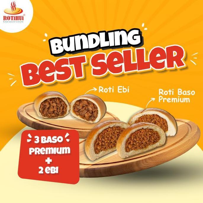 Kirimlangsungaja- Bundling Best Seller 3 Baso Ayam Premium 2 Roti Ebi Pontianak Rotihui