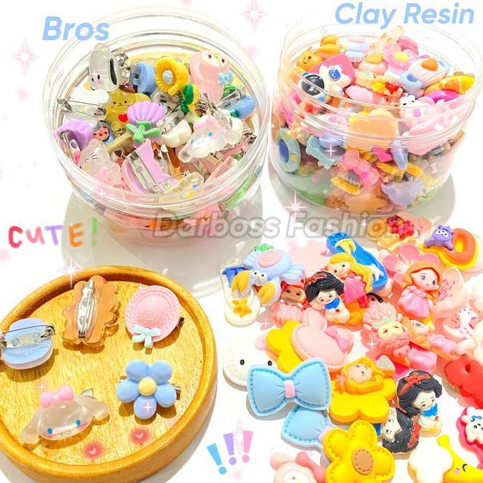 BROS CLAY RESIN ISI 100pcs / BROS DAGU BROS ANAK BROS HIJAB BROS KECIL