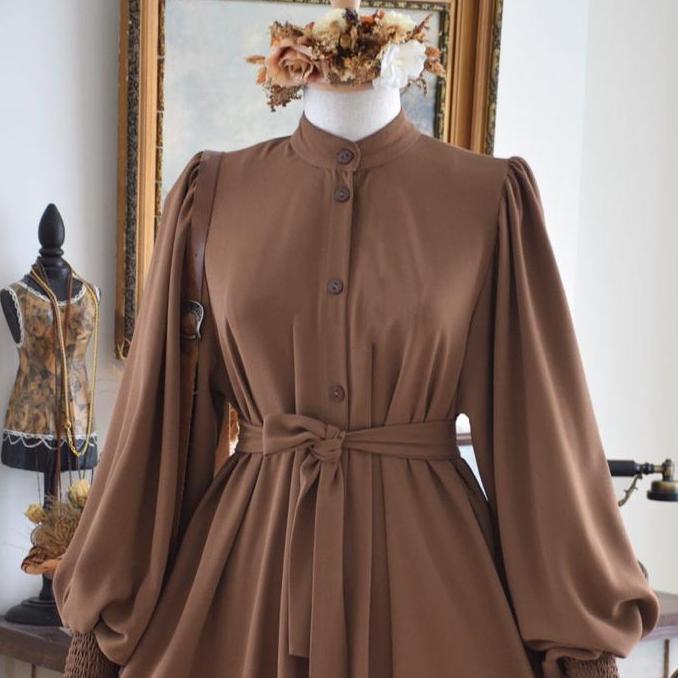 GAMIS KANCING WANITA SYIFA Crepe Muslim Syari Dress Maxi