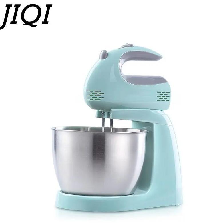 JIQI 3L Stainless Steel Bowl 5-speed Kitchen Food Stand Mixer Cream Egg Whisk Blender Cake Dough Bre