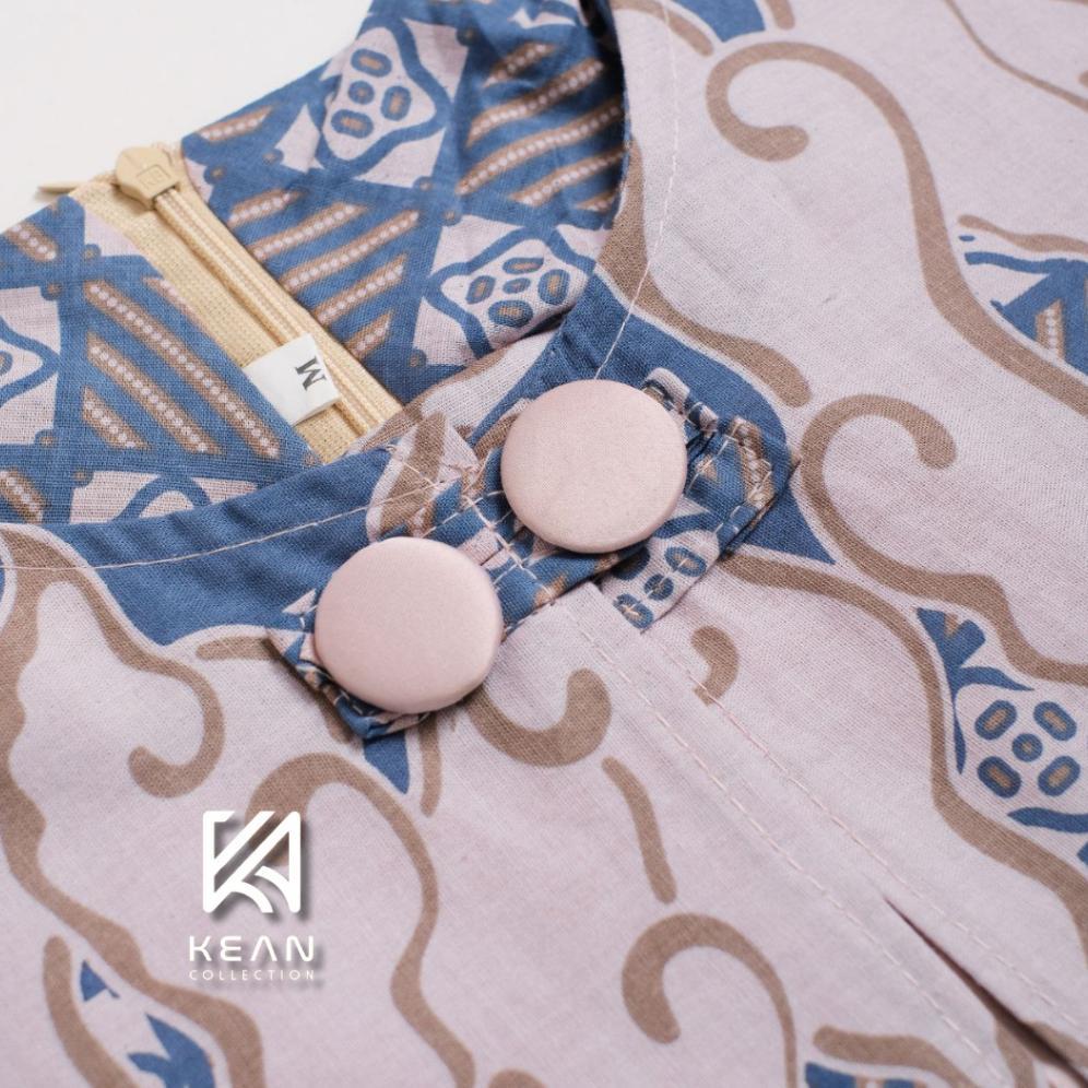 TERMURAH KEAN Batik Wanita Modern Lengan Panjang Motif Saroja Series Jumputan Solo Atasan Tradisiona